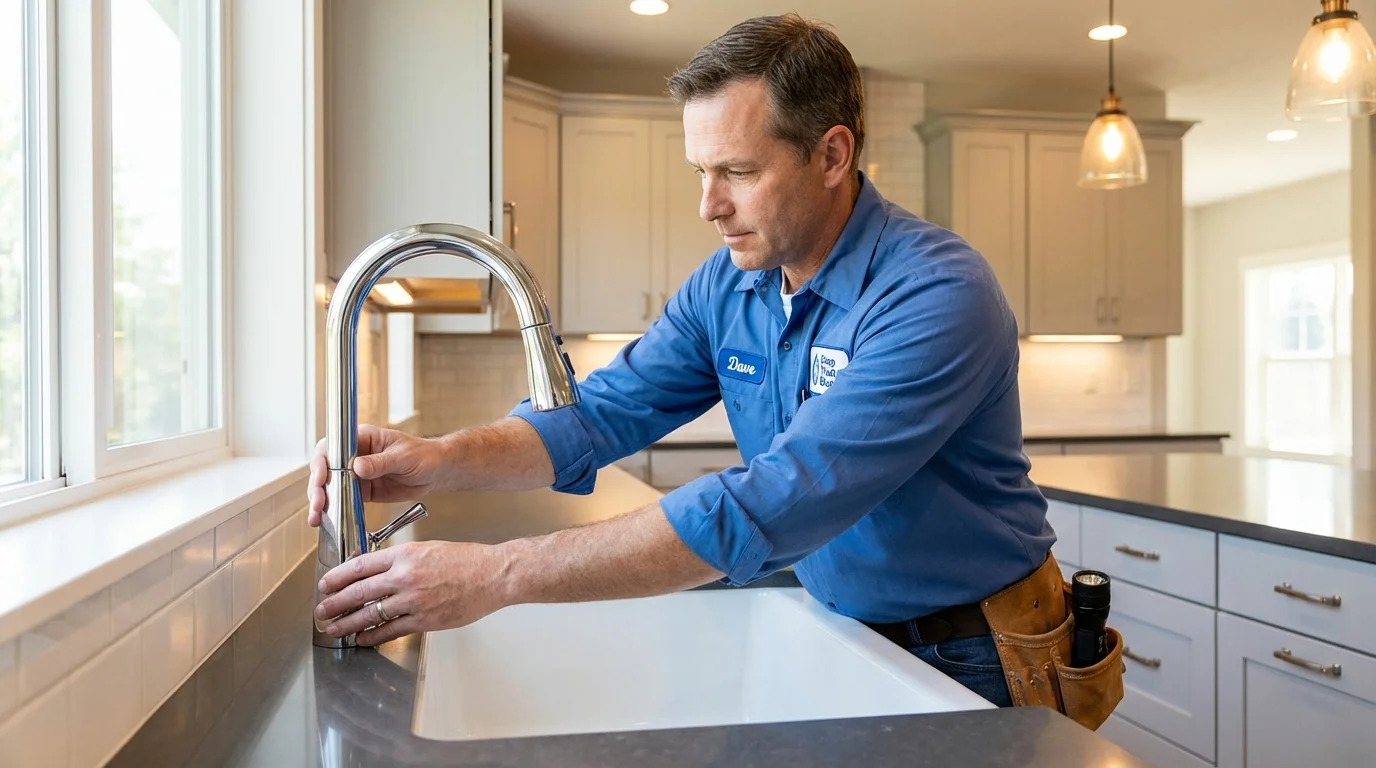 Kitchen faucet installation by Johns Plumbing LLC in Sebewaing
